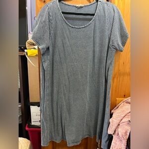 Striped Blue Midi Tshirt Dress